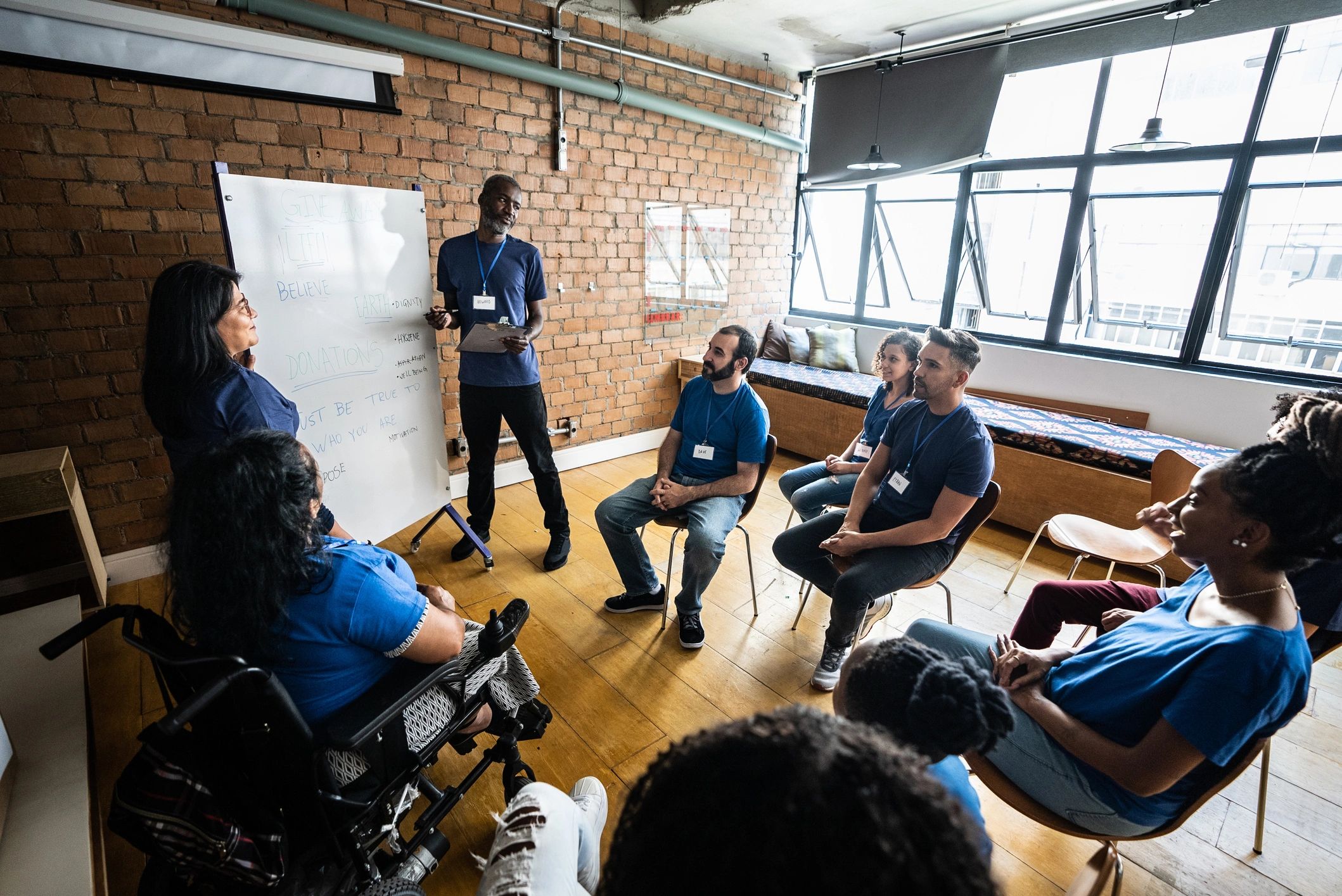 Volunteer workshop at a community center