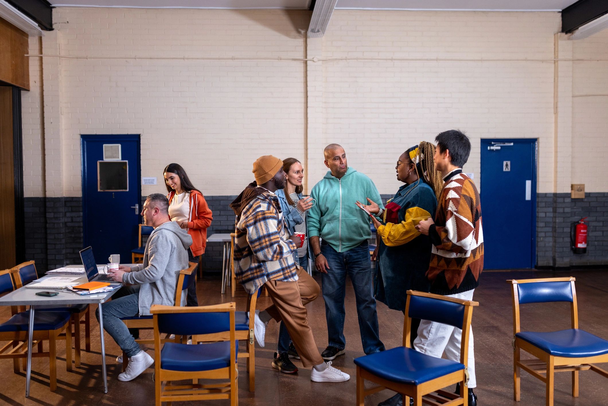 Community members in a cultural exchange circle