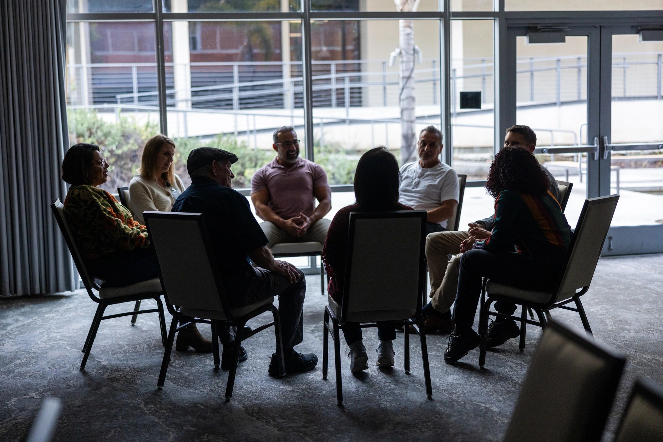 Group discussion during a community exchange session